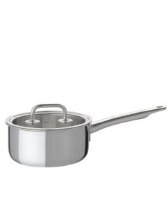 Brigade Basic Stielkasserolle nieder m. Glasdeckel, Ø16cm