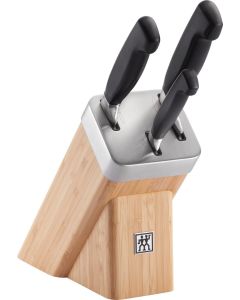 Zwilling Vier Sterne Selbstschärfender Messerblock, 4-tlg., Bambus