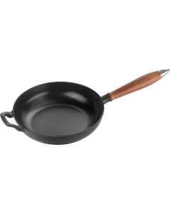Bratpfanne mit Holzgriff aus Gusseisen