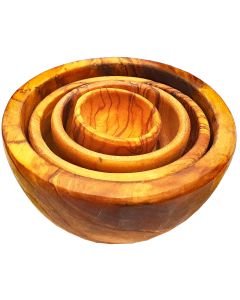 Olivenholz Mini Schalen Set 4-teilig, rund