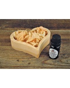 Zirbenholz Herz Set (Herz-Schale, Zirbenöl, Zirbenspäne)