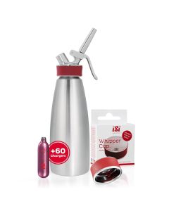 Set Gourmet-Whip 1,0L mit Deckel und 60 Kapseln