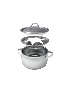 Verbier Fonduetopf / Caquelon Edelstahl mit Deckel 