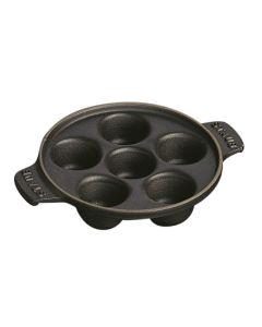 Snail dish with 6 holes, black