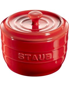 Salzgefäß aus Keramik, Ø10cm, Kirschrot