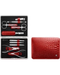 Zwilling Maniküre Pediküre Set 10-tlg., Leder, rot