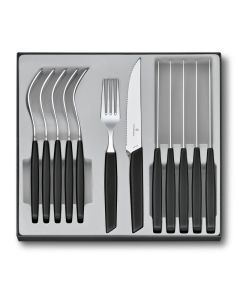 Victorinox Swiss Modern Besteck-Set Steakmesser, 12-tlg., Schwarz