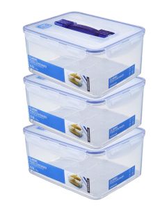 3x Rectangular Container 6.5 l with handle (HPL883/3)