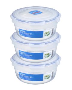 3x Round Container / Salad Bowl, 3.4l (HSM947/3)