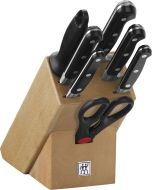 Professional 'S' Knife block, natural wood, 8 pcs.