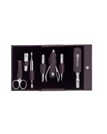 Classic Inox, Flash, Druckknopf-Etui, Rindleder, 7-tlg, lila